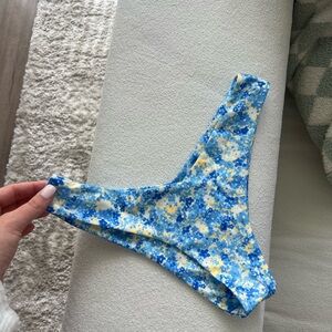 Floral Blue and Yellow Bikini Bottom